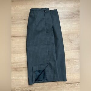 Harve Benard Charcoal Pinstripe Skirt